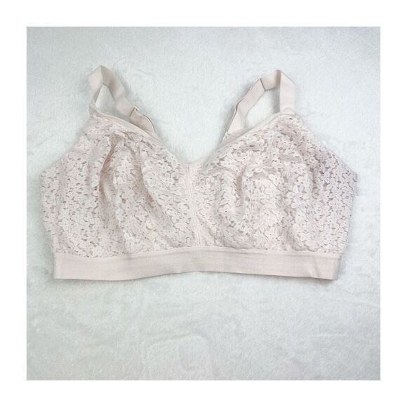 Chantelle 38DDDD (38G) Norah supportive lace light pink unlined bra wire free - Picture 1 of 11